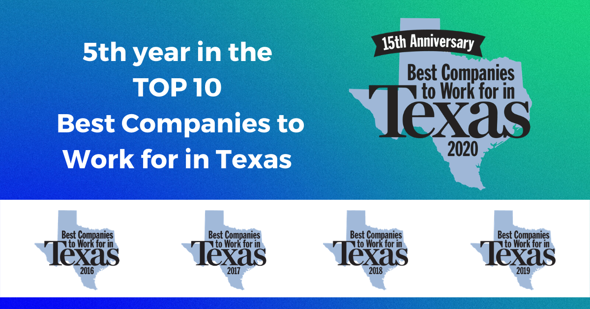 5 Named Among the Top 10 Best Companies to Work for in Texas for the